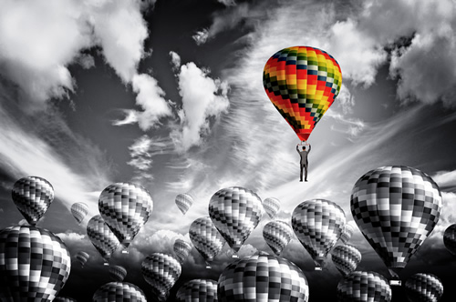picture of a colourful hot air balloon